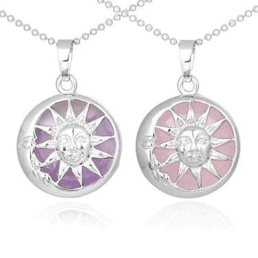 Sun And Moon Healing Stone Openwork Necklace-Your Soul Place